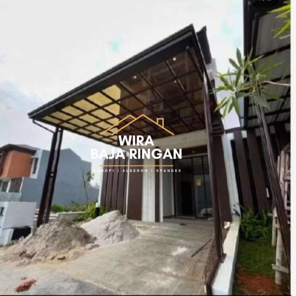 KANOPI BAJA RINGAN ATAP SOLARFLAT BERKUALITAS TERPASANG