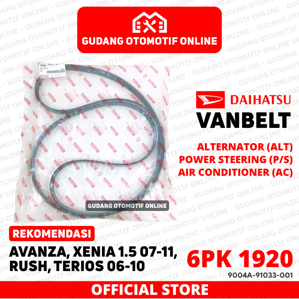 Vanbelt Fanbelt Daihatsu Xenia Avanza 1.5 2007 - 2011 Rush Terios 2006 Original ORI 9004A-91033-001