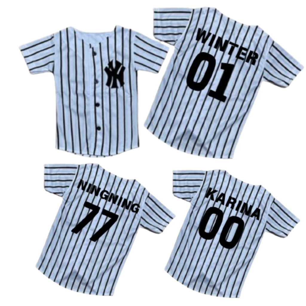 Jersey baseball aespa baju kpop korea karina winter ningning giselle baju sport olahraga