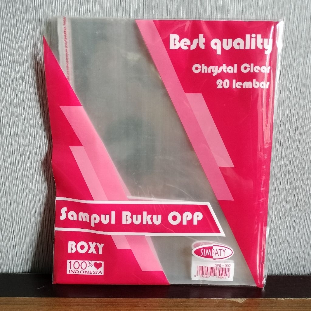 

Sampul Buku Simpaty Boxy Plastik Bening / Transparan uk. Boxy/Panjang (1 pack = 20 lembar)