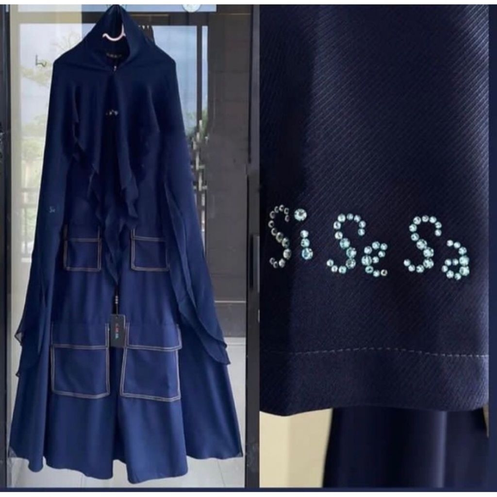 Aksesoris Jilbab Khimar Bergo Gamis Syar'i SiSeSa Blue Sisesa Biru
