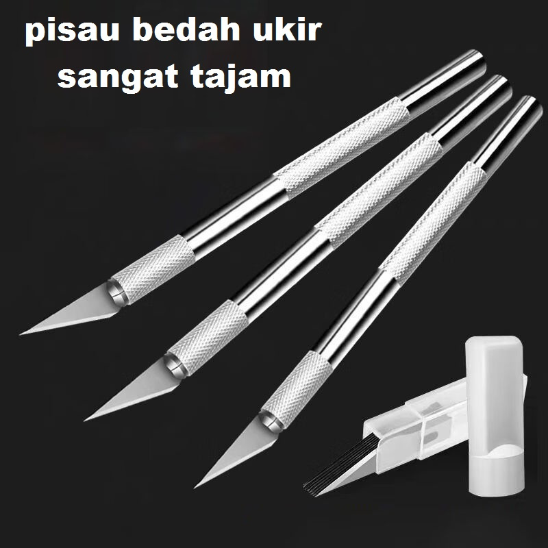 

Ic pisau ukir bedah tajam original 1 in 7 hobby knife set Pisau pemotong kertas buatan tangan khusus pelajar pisau pemotong kertas alat ukir buah pisau pena akun tangan pisau stempel karet pisau ukir kayu