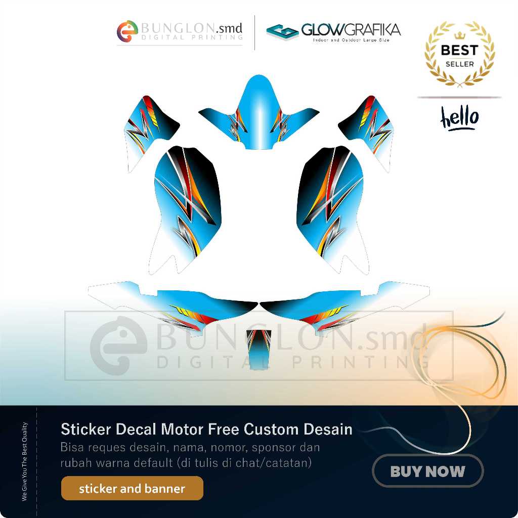 DECAL STIKER MOTOR CUSTOM HONDA VERZA EDISI AIR BRUSH PUTIH