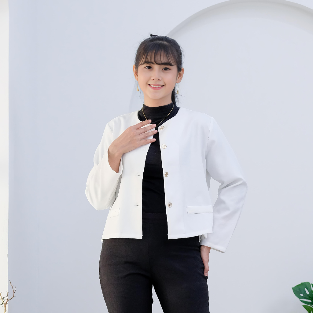 BLAZER Wanita Korea Blazer Kantor Formal Outeer Crop Wanita