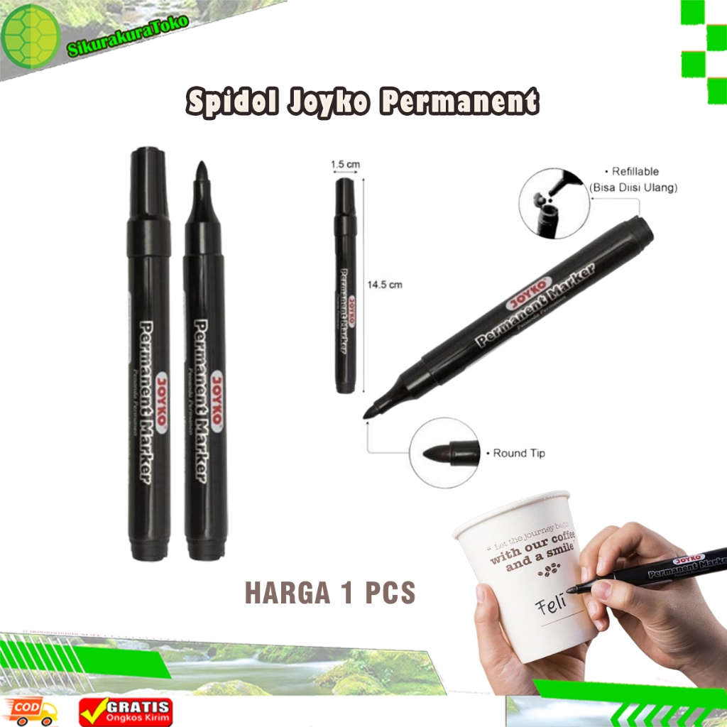 

(sko) Spidol Joyko Sepidol Permanent / Permanent Marker PM-34 Hitam
