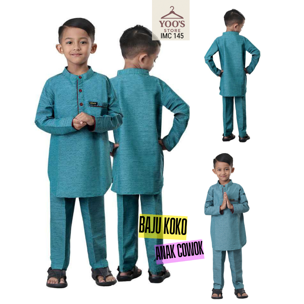 Baju Muslim Anak Laki-Laki , Baju Koko Biru Anak Cowok