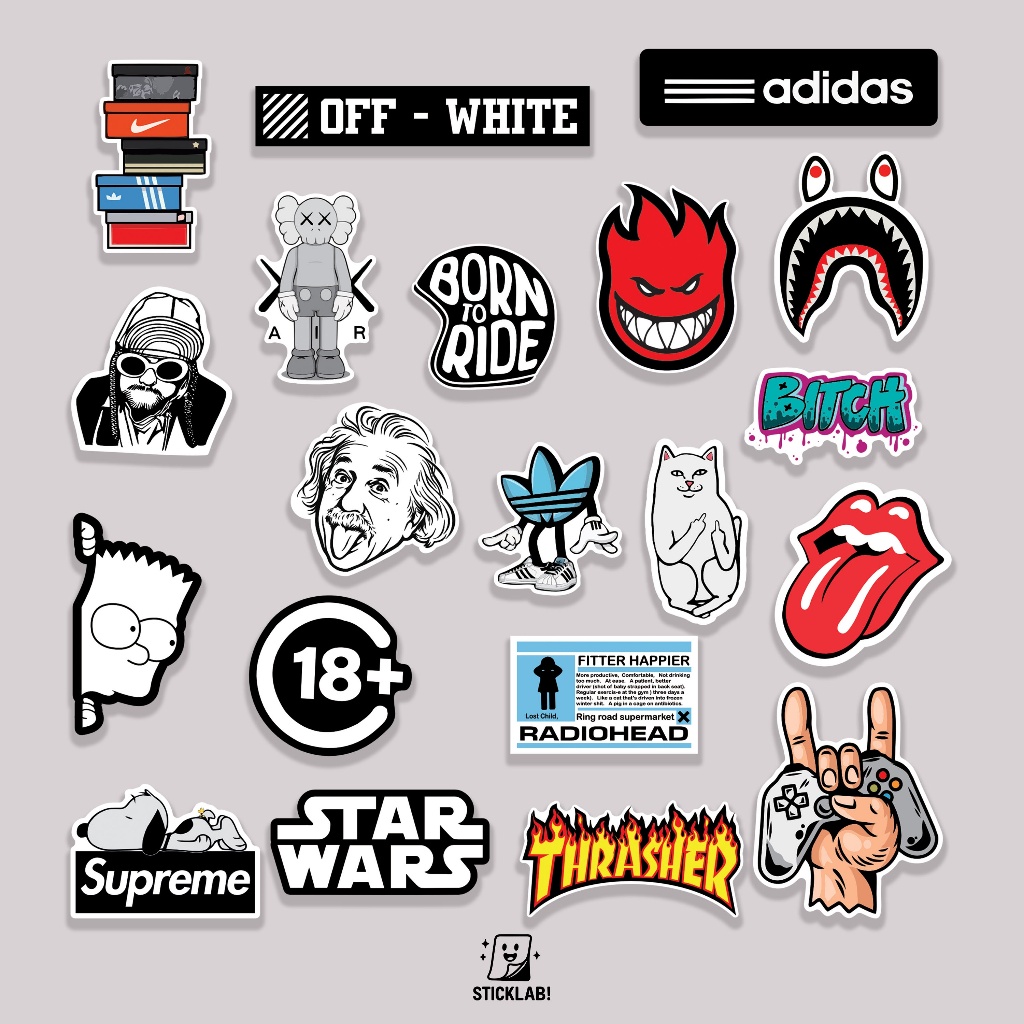 

Sticker Pack HYPE BEAST VOL 01 Aesthetic Vynil Potongan KissCut Tumblr Helm Laptop FULL COLOUR