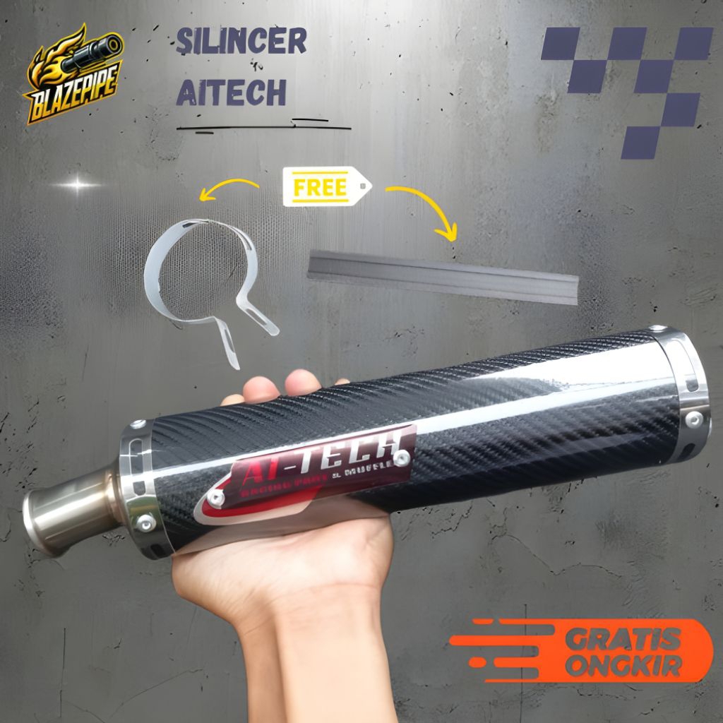 Silincer Knalpot AITECH Carbon Stainless Steel