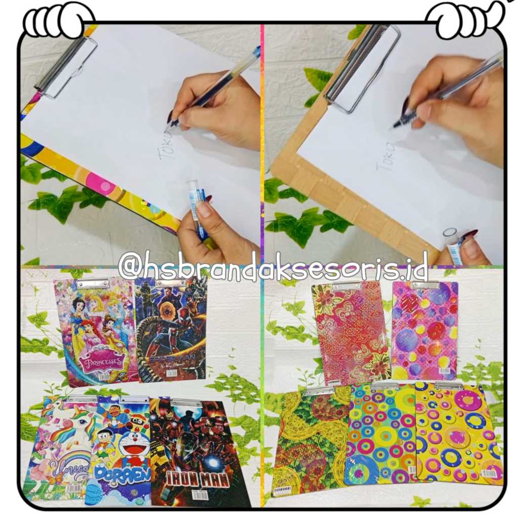 

PAPAN UJIAN KARAKTER LUCU / PAPAN UJIAN HOLOGRAM MOTIF POLKADOT BATIK ANYAM / PAPAN UJIAN + WHITEBOARD / PAPAN JALAN BAHAN KAYU DAN PLASTIK / PLASTIC CLIPBORD WOOD / PUK9811