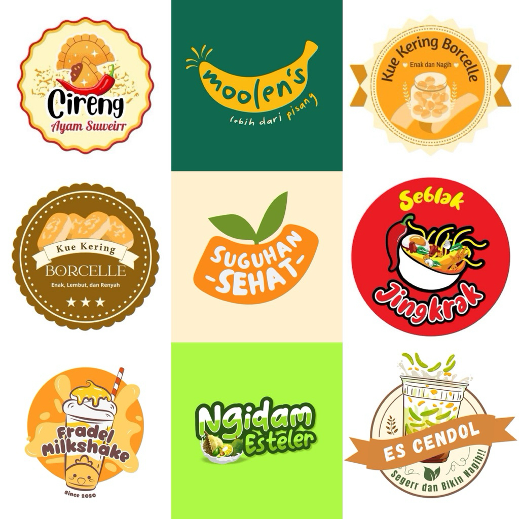 

(DRAN FOOD LOGO) JASA PEMBUATAN DESAIN LOGO UMKM MAKANAN CUSTOM BEBAS REQUEST