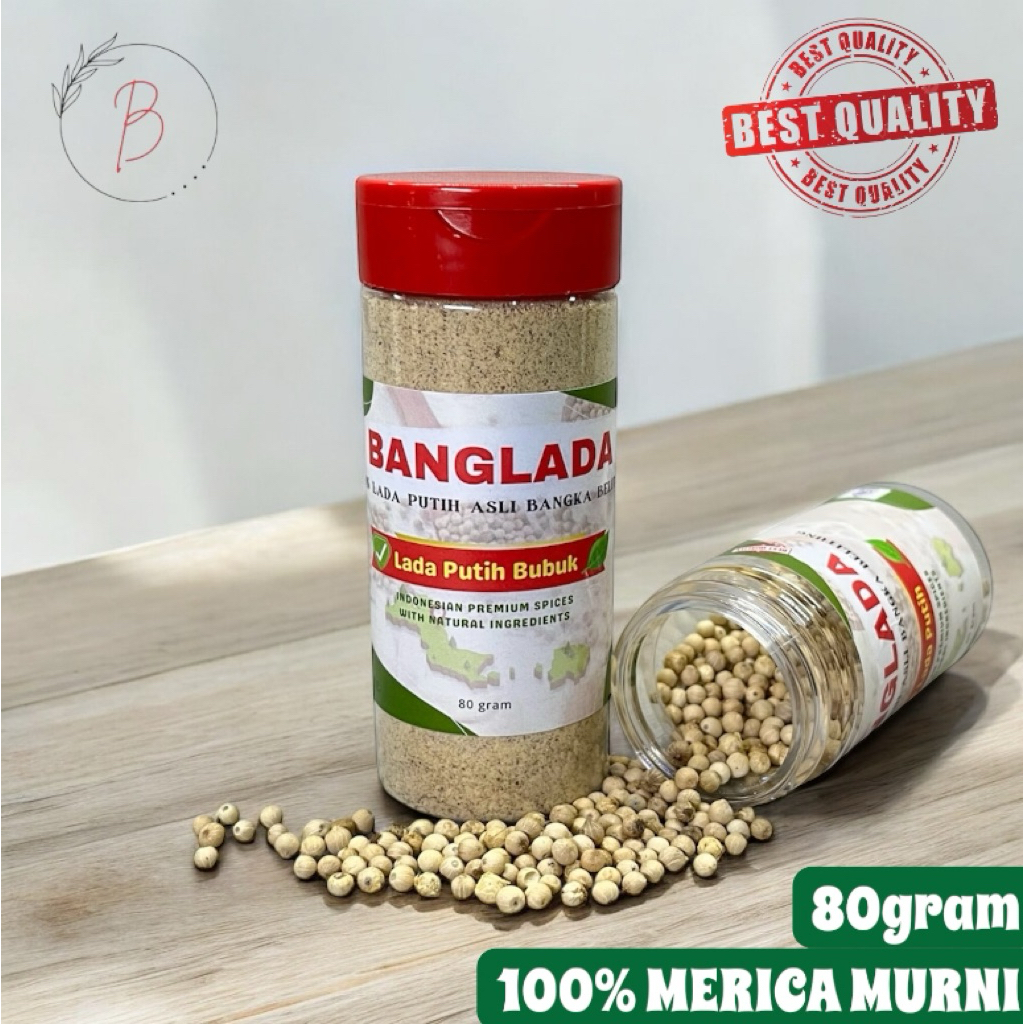 

BANGLADA Lada putih asli Bangka Merica Murni Lada Bubuk Premium 80gram