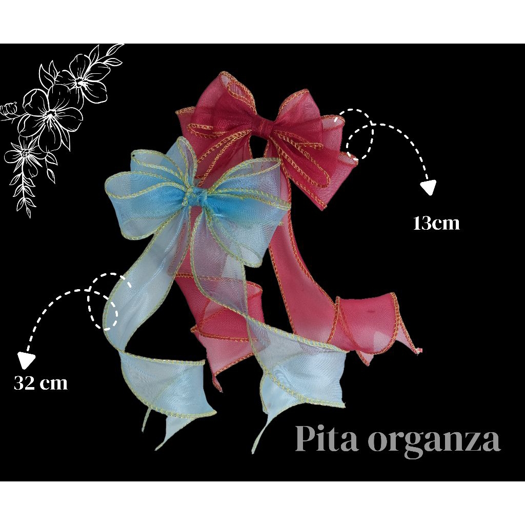 jepit pita panjang| jepit rambut pita organza organdi | jepit korea