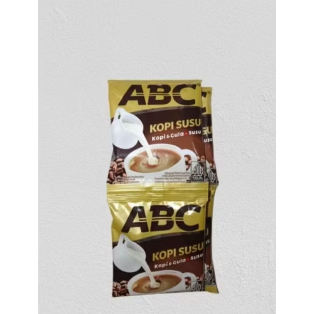 

ABC SUSU KOPI&SUSU+GULA SACHET 30g 1 DUS ISI 12 RENCENG(1renceng isi 10 sachet)
