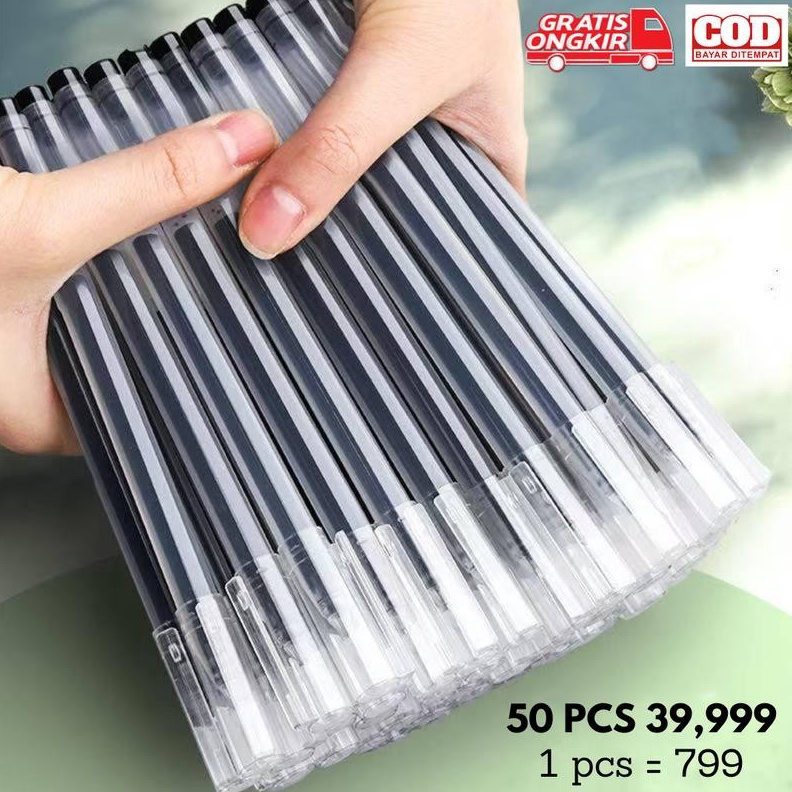 

BISA COD 51PCS Pena gel Berkapasitas Besar Jarum Tabung Pena Air Karbon 5mm Pena Ujian Siswa Pena Tanda Tangan Stationery KODE G5K2