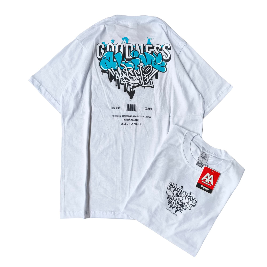 KAOS DISTRO PASANGAN (COUPLE) / KAOS DISTRO CASUAL STYLE / TSHIRT DISTRO PUTIH GRAFITY DOODLE FONT /