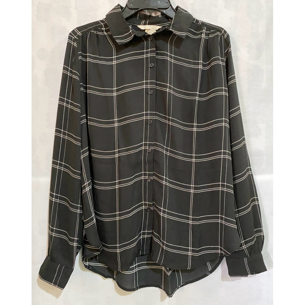 Kemeja Kotak-Kotak Hitam Hnm