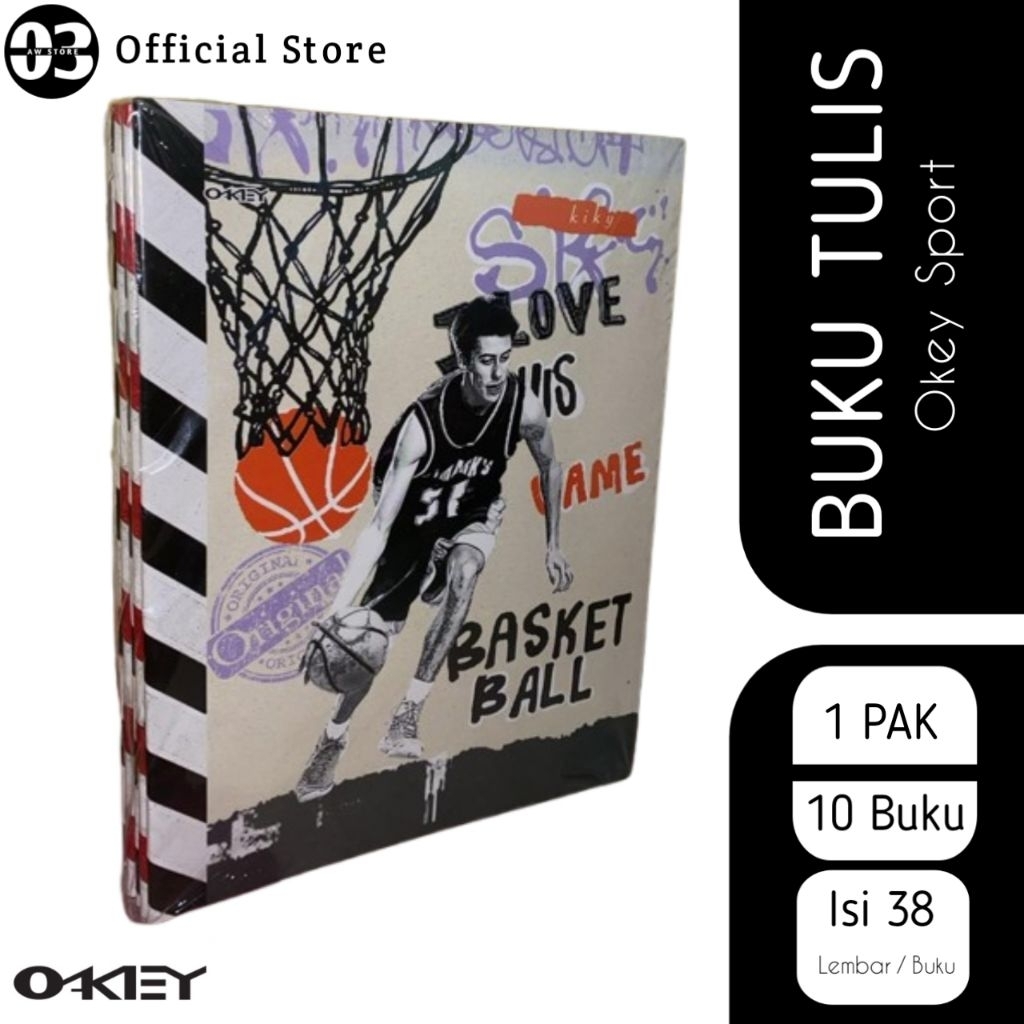 

BUKU TULIS OKEY SPORT 38 LEMBAR 10 PCS (1 PAK)