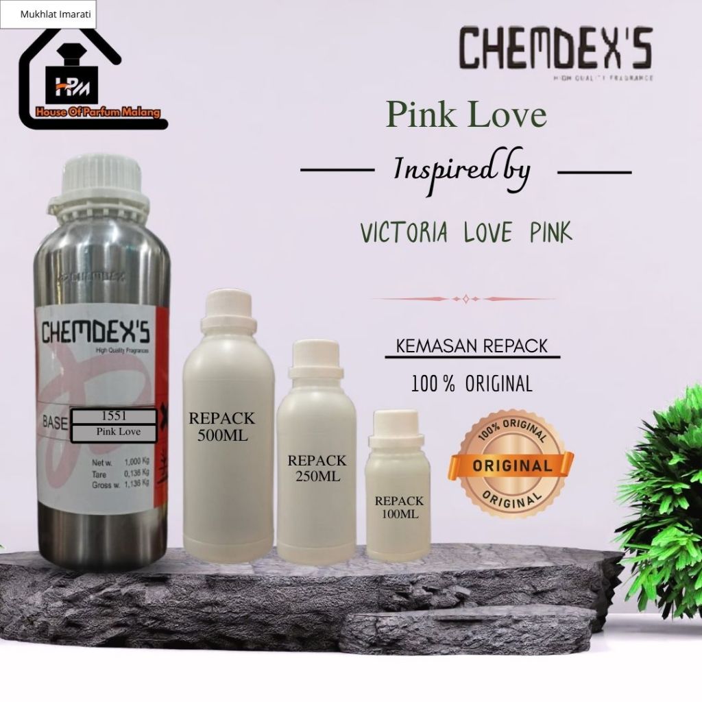 Bibit Parfum Murni Pink Love by CHEMDEXS inspired by Victoria Love Pink| KEMASAN REPACK 500ML/250ML/