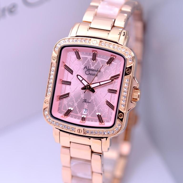 Alexandre Christie Wanita Original Warna Rose Gold Pink - AC2B79 - Mewah Elegan