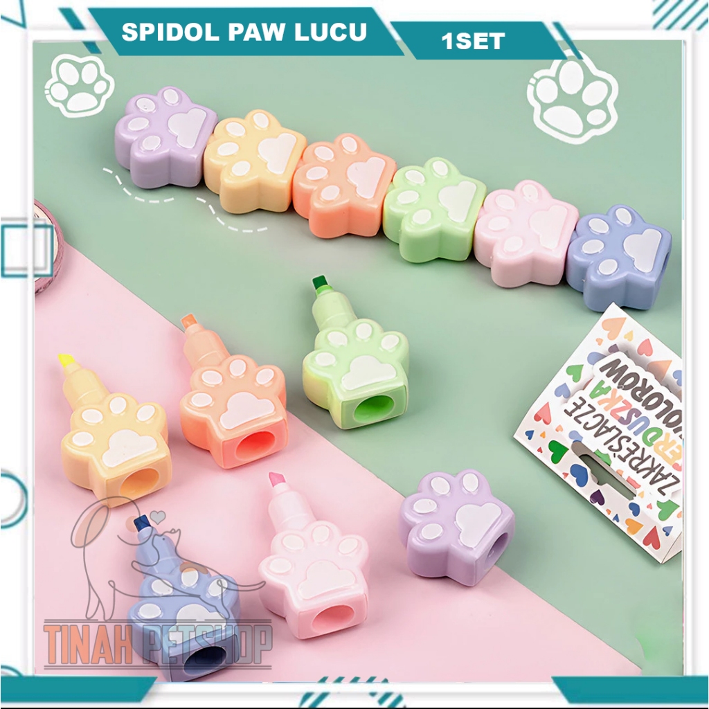

Stabilo Paw Lucu Set 5pcs + Tutup Bentuk KAKI KUCING HIGHLIGHTER