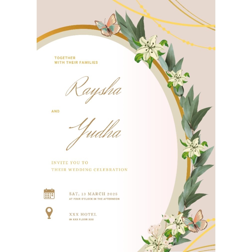 Desain Undangan pernikahan digital (editable)