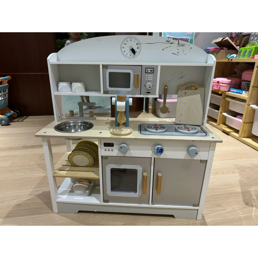 kitchen set japanese kids incl wooden mixer (bekas)