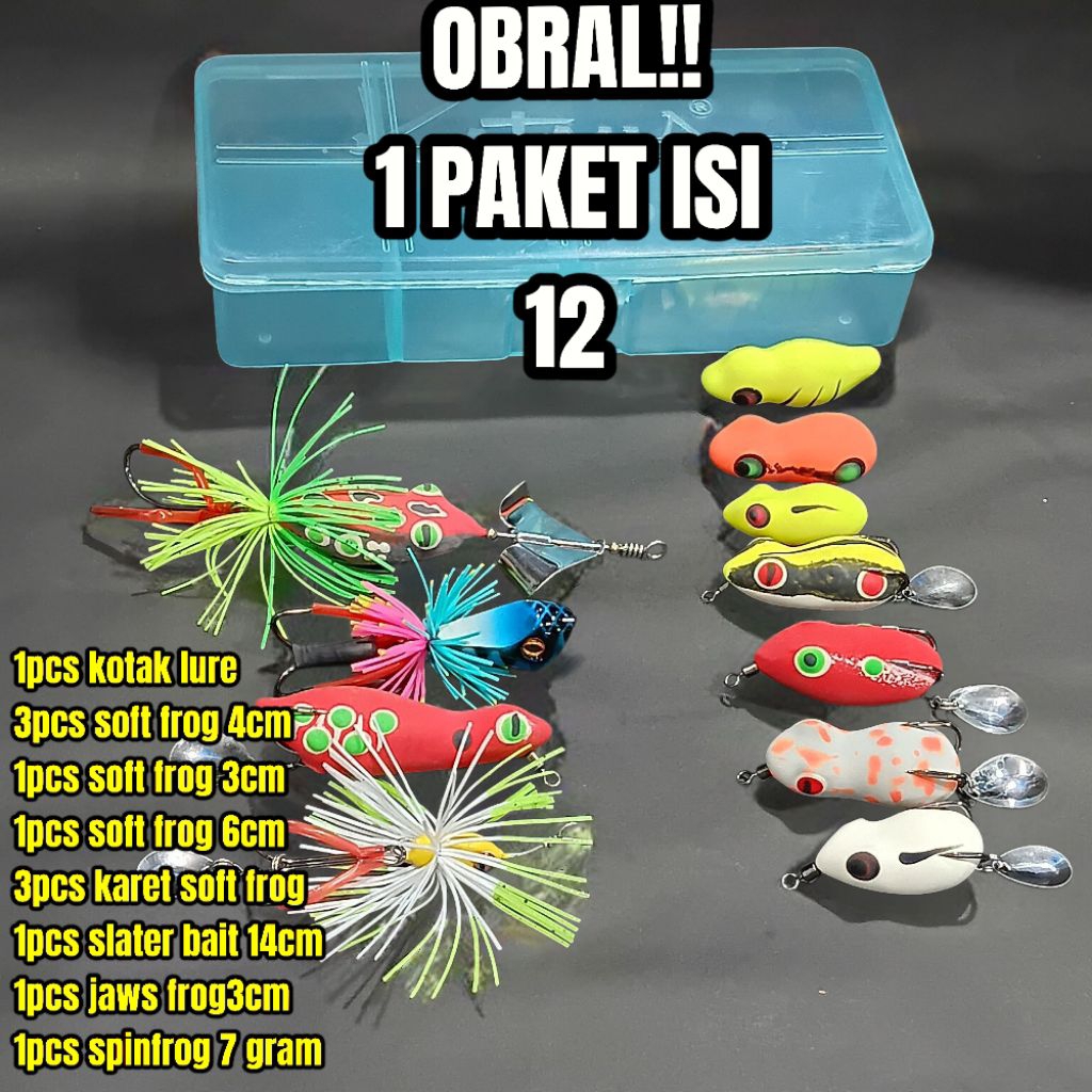 PROMO 1PAKET ISI 12 UMPAN MANCING CASTING IKAN GABUS TOMAN MANCING CASTING LURE FISHING