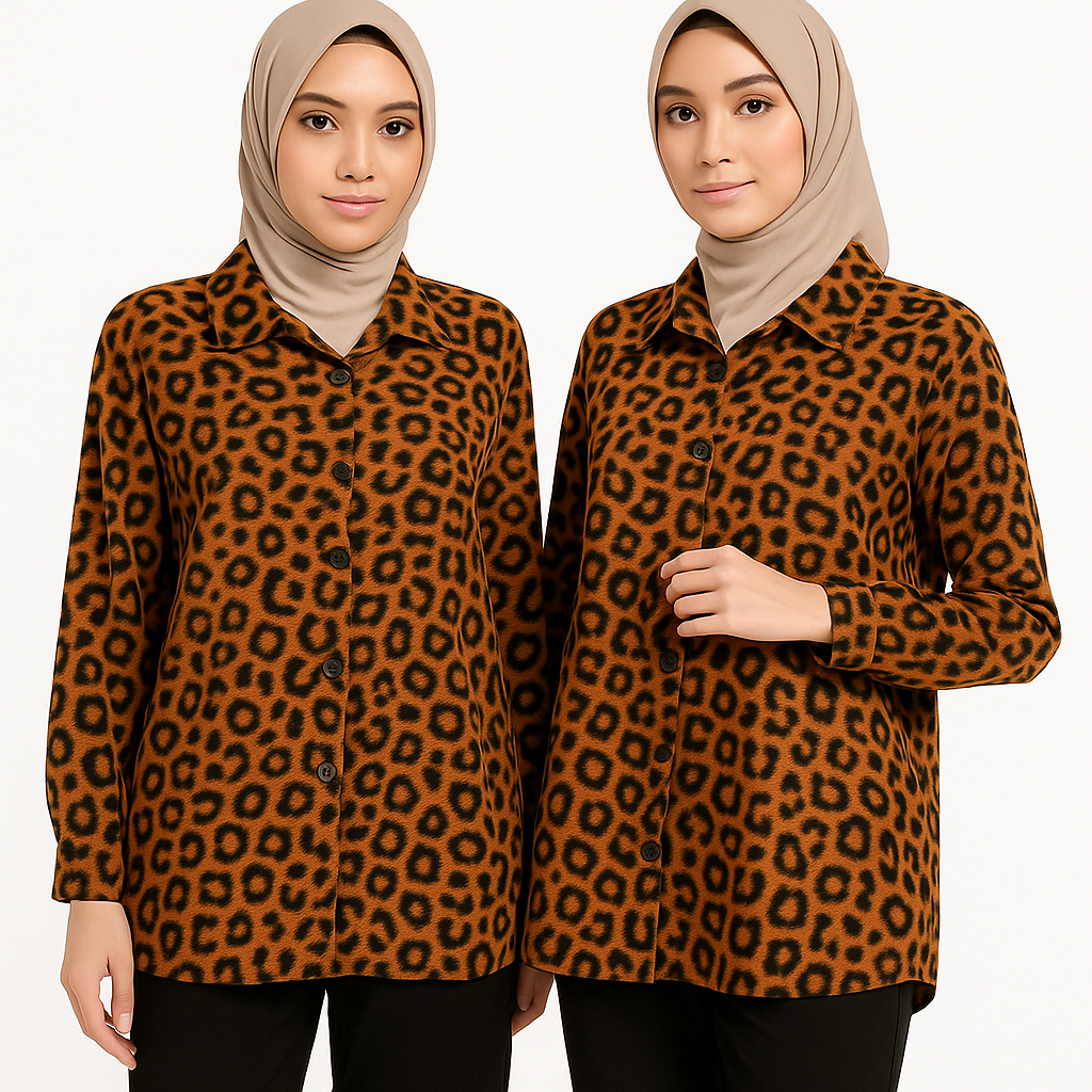BAJU TUNIKTERBARU -TUNIK MOTIF MACAN – KATUN HALUS | ALL SIZE 3XL LD 124
