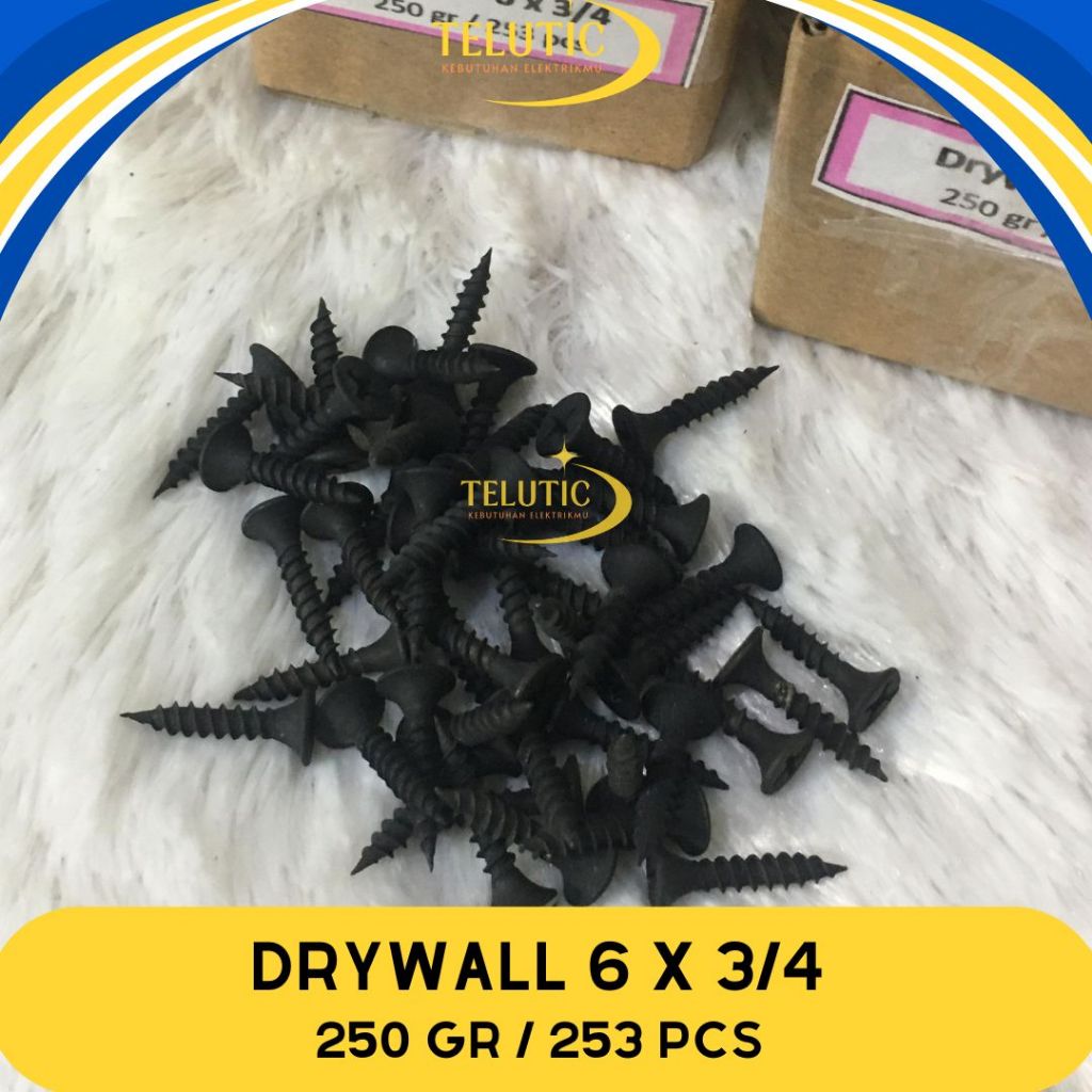 DRYWALL SCREW / SEKRUP BAJA RINGAN / SEKRUP KAYU / SEKRUP BAJA / SEKRUP GYPSUM MURAH ISI 250 GR