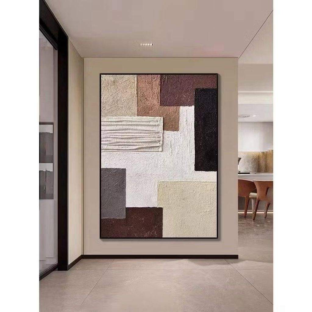 Lukisan Dinding Abstrak Mocca Hitam Tekstur | Lukisan Aesthetic | Lukisan Handmade