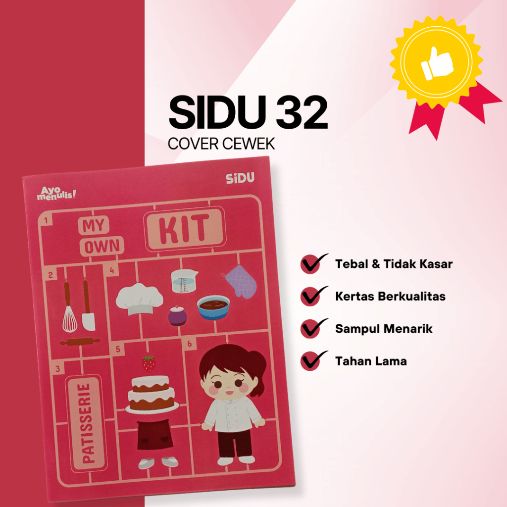 

SIDU 32 Lembar Cover Cewek/Patisserie/Koki/Warna Pink Muda/Cerah (Ecer/1 Pcs)