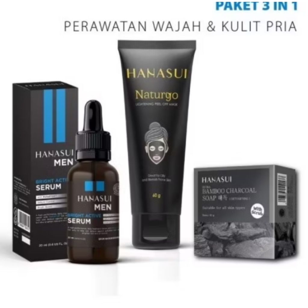 PROMO Paket Hanasui Men Skincare Perawatan Wajah 3in1