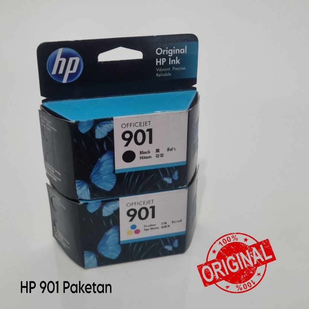 Tinta Cartridge HP 901 Black dan 901 Tri-color original