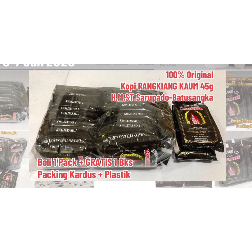 

Kopi RANGKIANG KAUM 45g (1 pack isi 20bks + GRATIS 1bks)