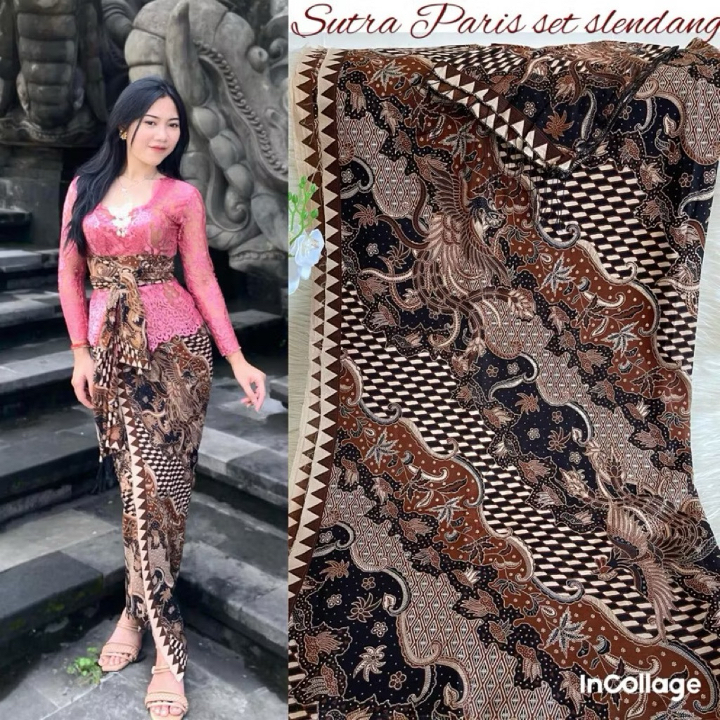 Kamen set selendang batik sutra paris original | kain batik premium | kamen batik