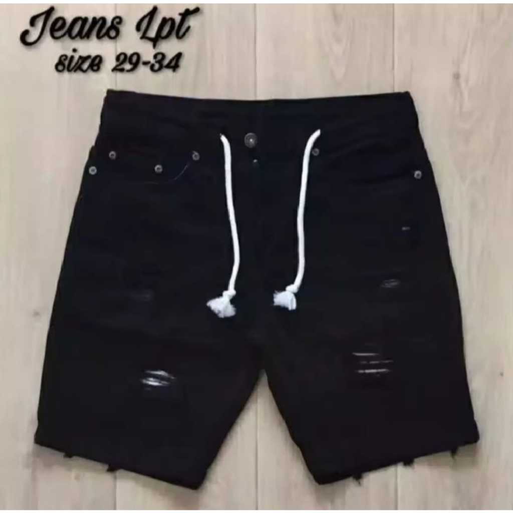 Celana Pendek Jeans Sobek Pria Dewasa Keren / Celana Pendek Sobek
