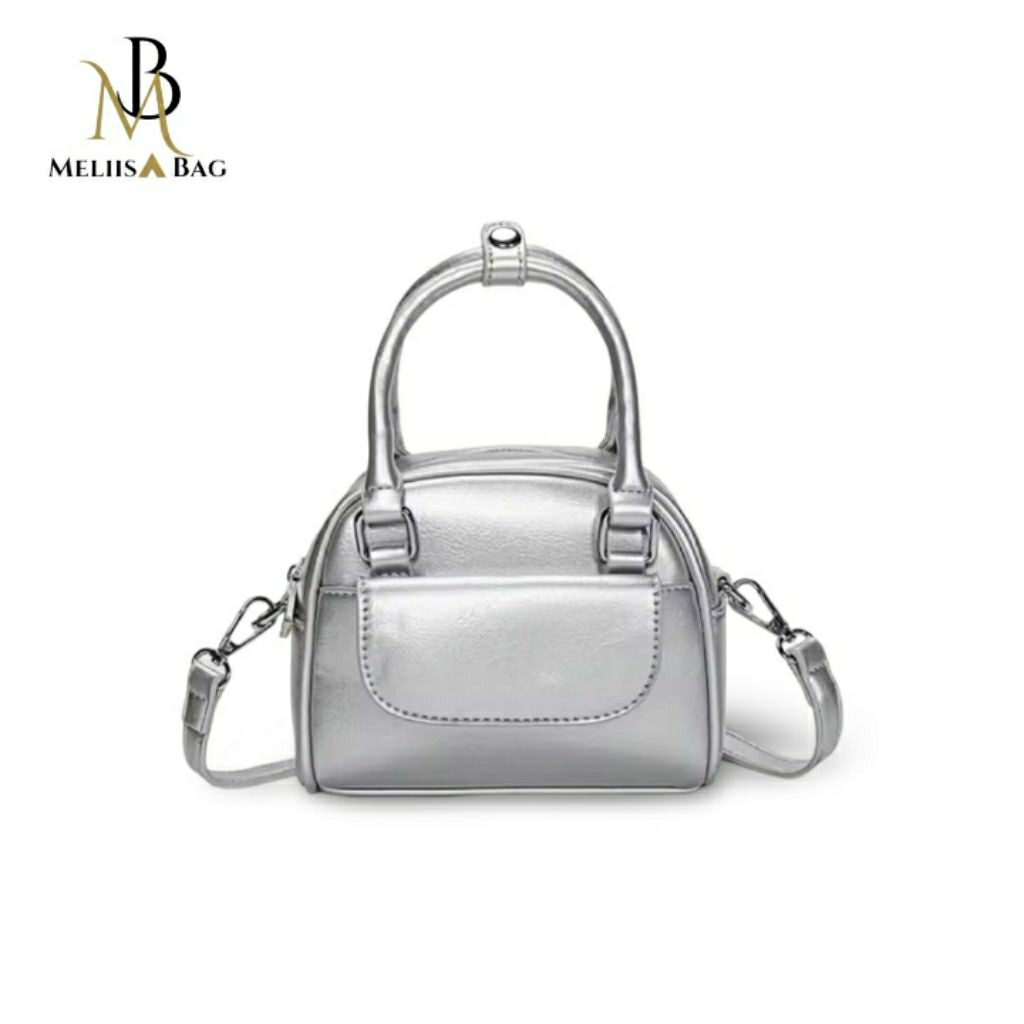 Tas Wanita Handbag Mini Bahan Kulit Stone Glossy Two Ways
