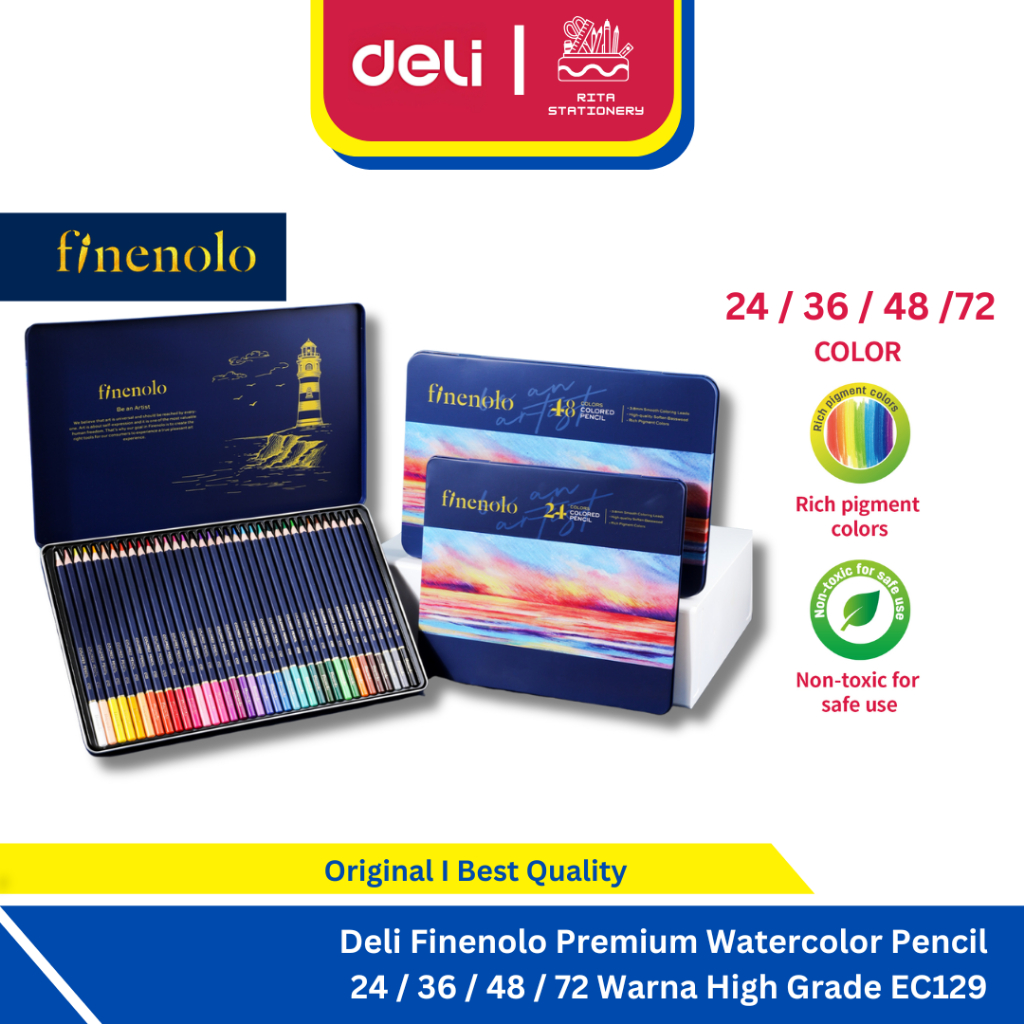 

Deli Finenolo Premium Colored Pencil / Pensil Warna 24 36 48 72 Warna Lebih Panjang Teknologi Hybrid EC122