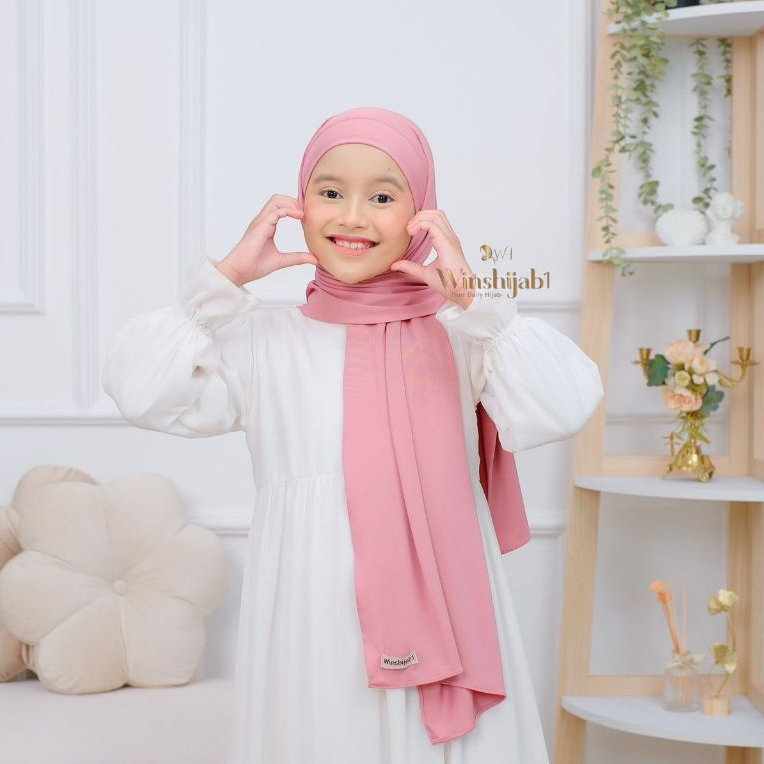 Jilbab Pashmina Instan Malay Anak 4-10 Tahun TK SD Hijab kerudung Pashmina Tali Malay