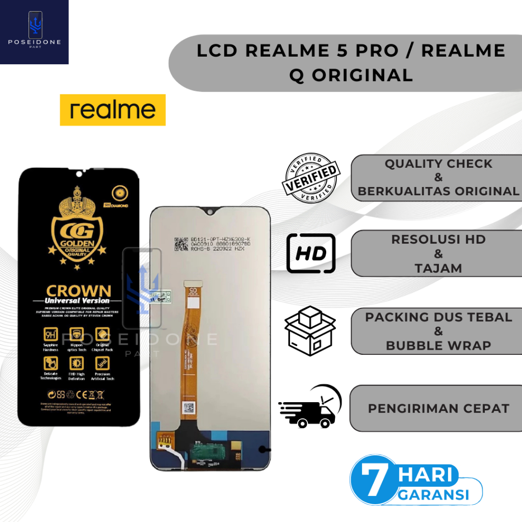 LCD TOUCHSCREEN REALME 5 PRO / REALME Q FULLSET ORIGINAL