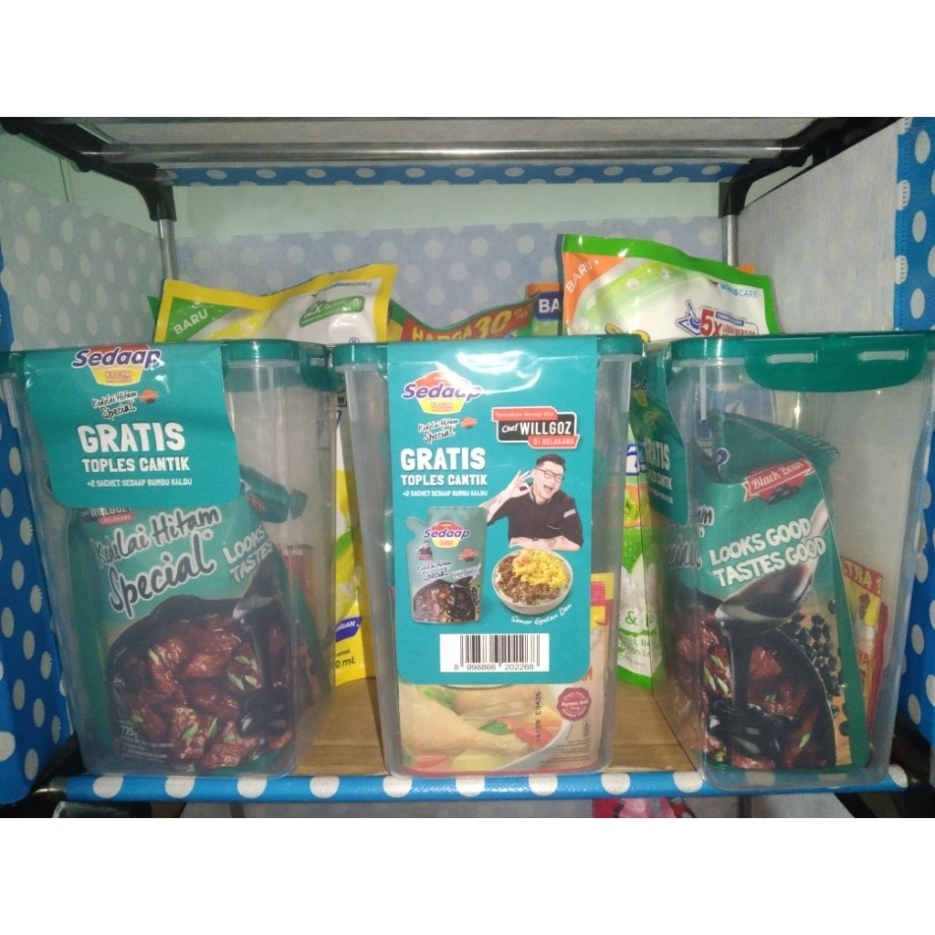 

Kecap SEDAAP 725g Gratis toples + 2 sachet Bumbu Kaldu