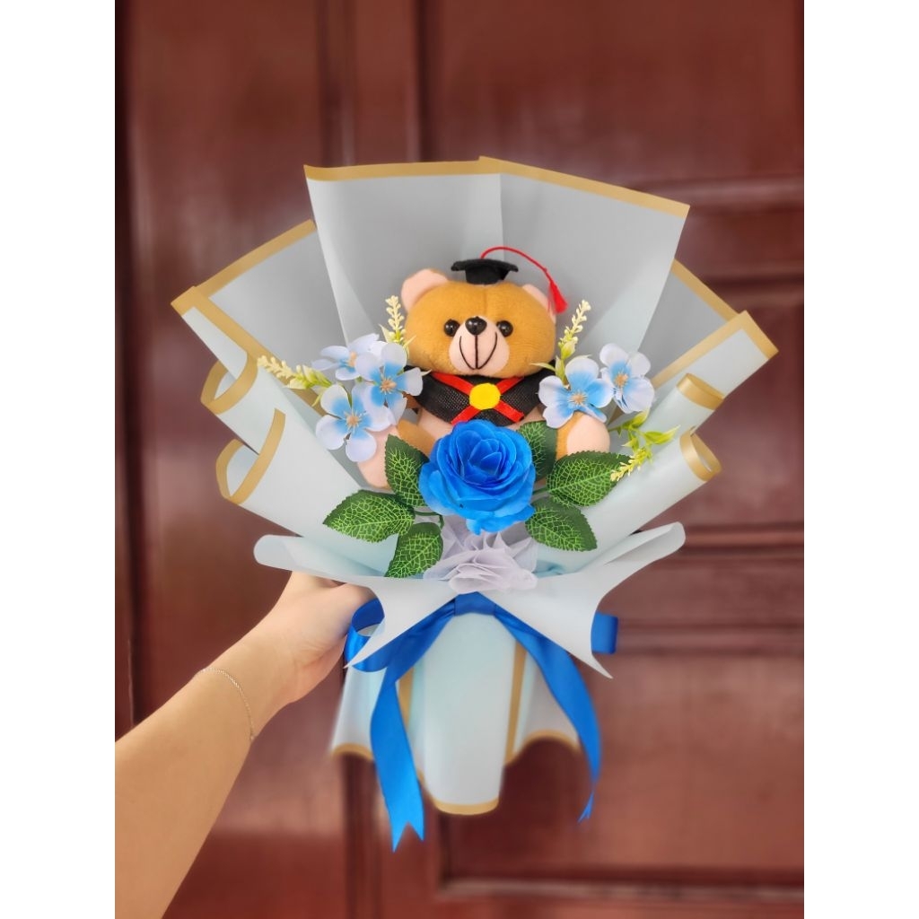 BUKET BONEKA WISUDA GRADUATION BOUQUET ARTIFICIAL FLOWER BOUQUET BUNGA PALSU MURAH BUKET MURAH BUKET