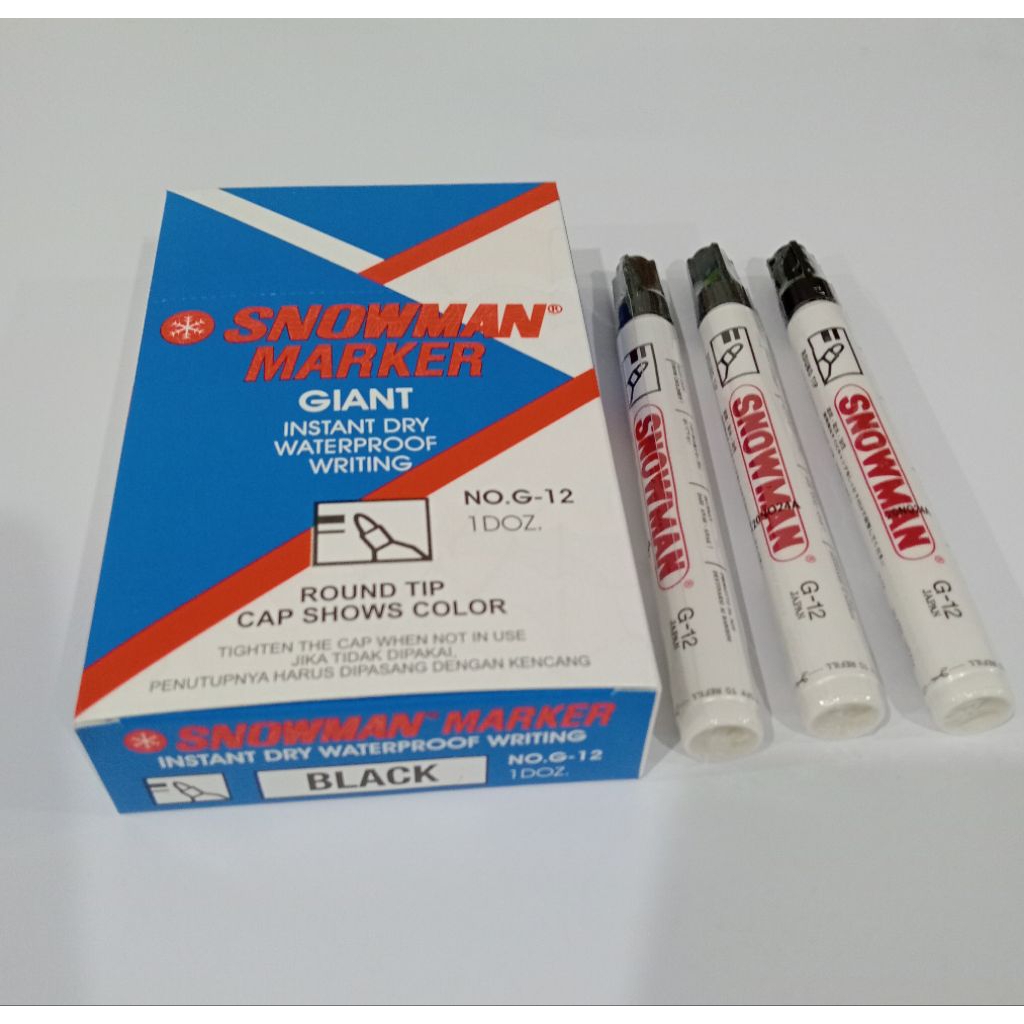 

Spidol Snowman Permanen G-12 (Lusin) Warna Hitam
