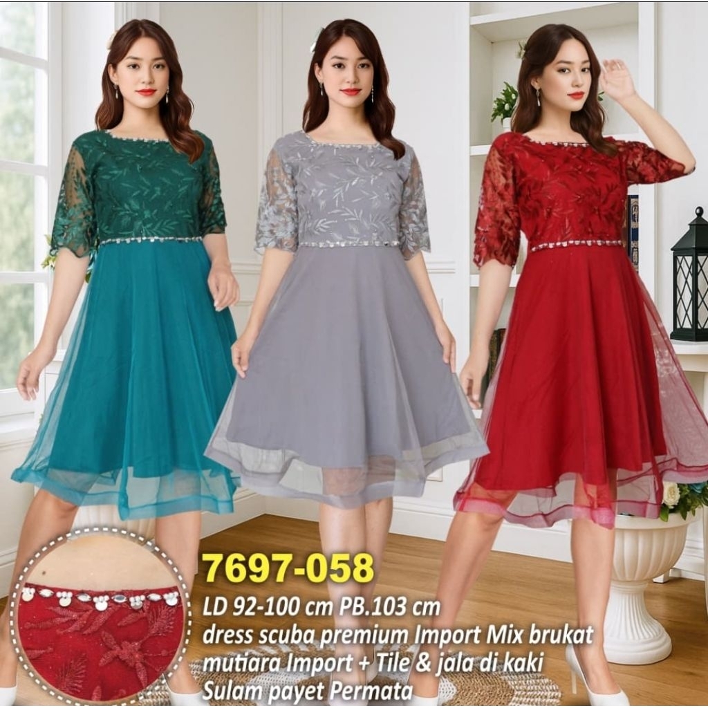 COD DRESS PESTA BAJU NATAL 7697