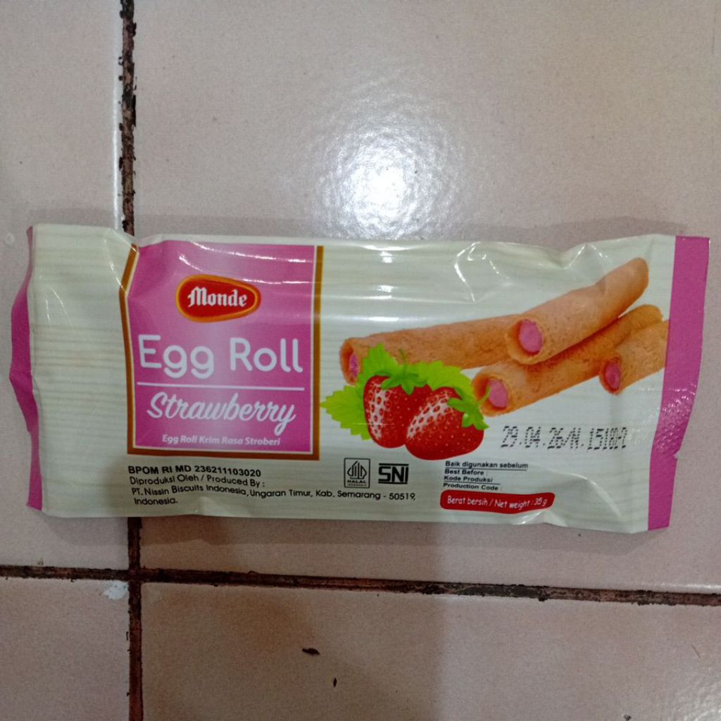 

Monde Egg Roll Strawberry Ecer 35 Gr