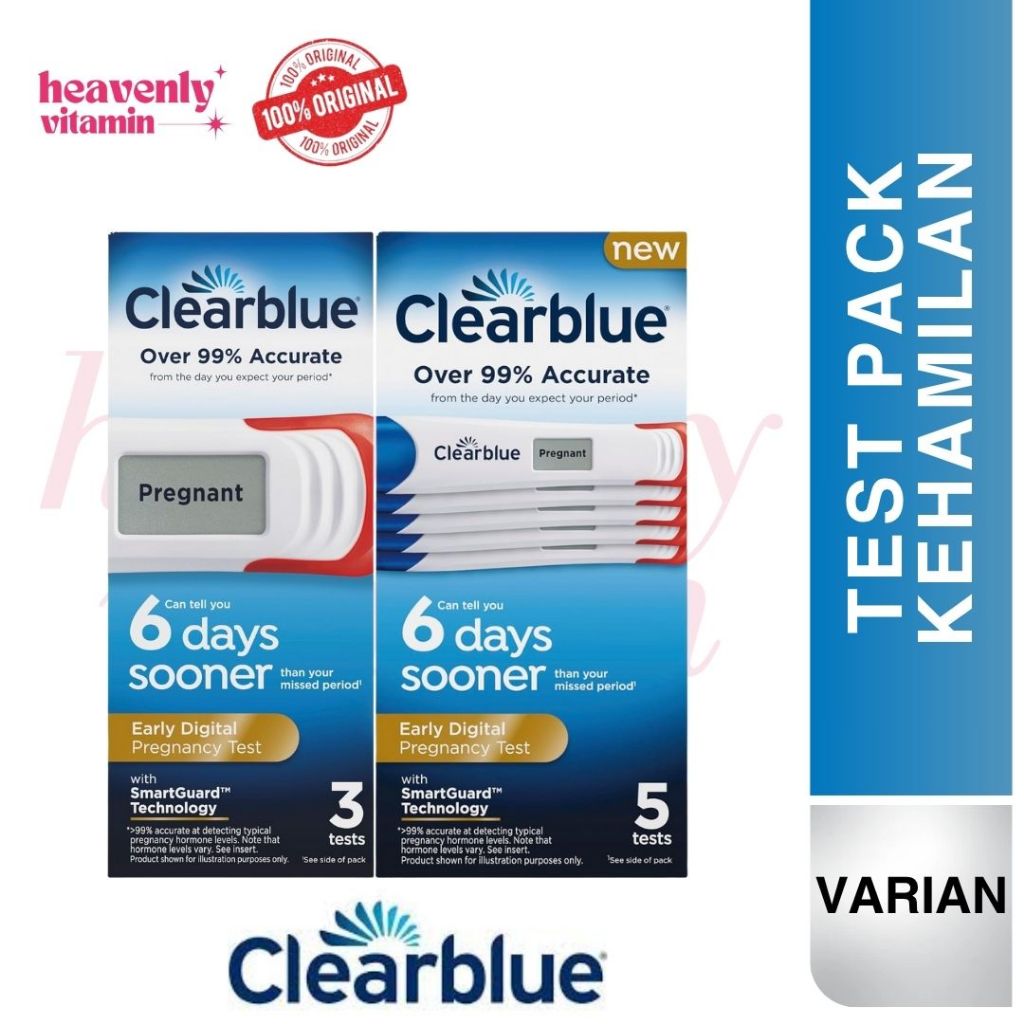 ClearBlue Digital Pregnancy Test results in words - tes pack kehamilan - 3 pcs box segel