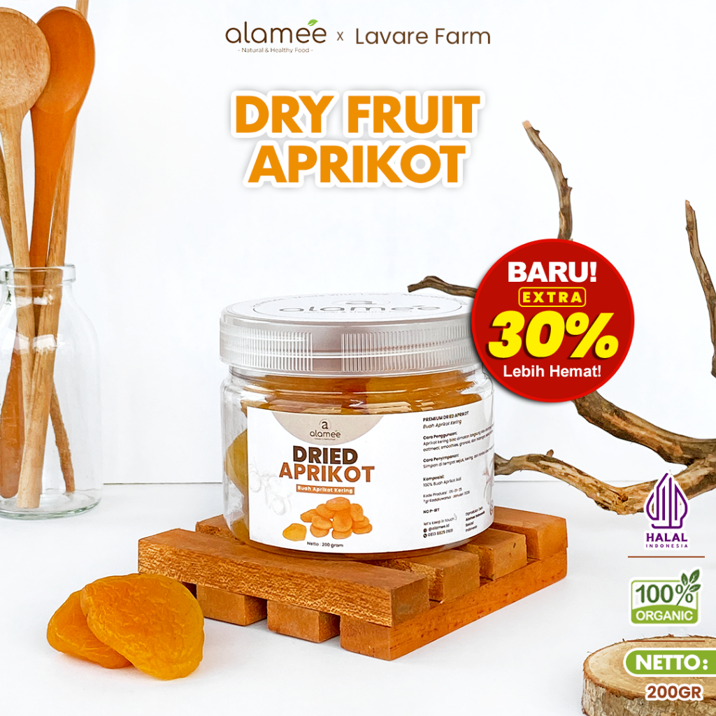 

ALAMEE Buah Aprikot Kering Dried Apricot Fruit Cemilan 200gr BUMA
