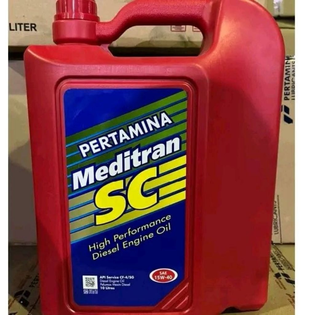 OLI MEDITRAN SC 10 LITER SAE 15W - 40 PELUMAS OLI MESIN MOBIL DIESEL ATAU SOLAR Car Engine
