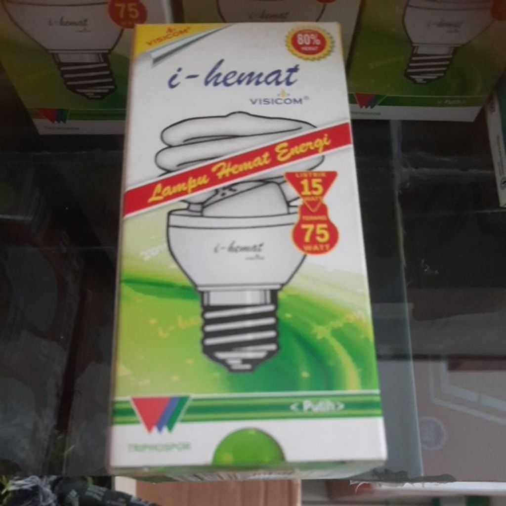 lampu terang putih i-hemat visicom 15 watt