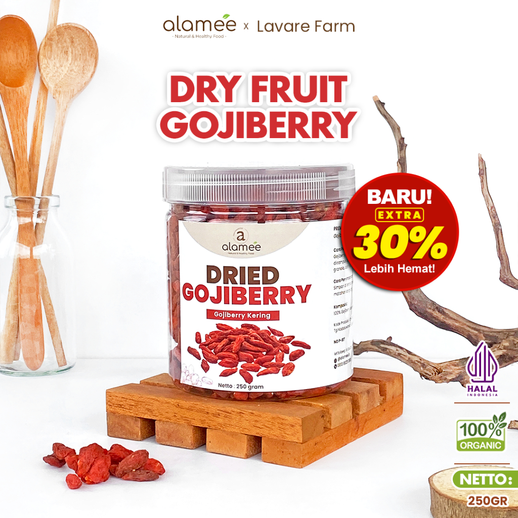 

ALAMEE Goji Berry Kering Premium Dried Fruit Red Gojiberry Cemilan Buah Kici 250gr BUMA